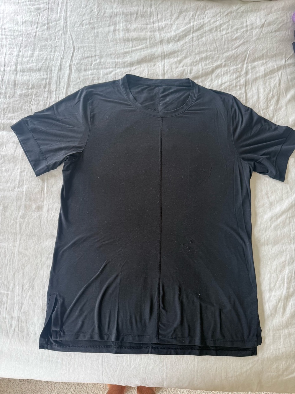 Men's Black Crewneck Short-Sleeve Shirt